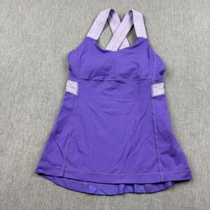 Lululemon Tank Top Womens 4 Purple Push Your Limits Yoga Gym Athletic Running
